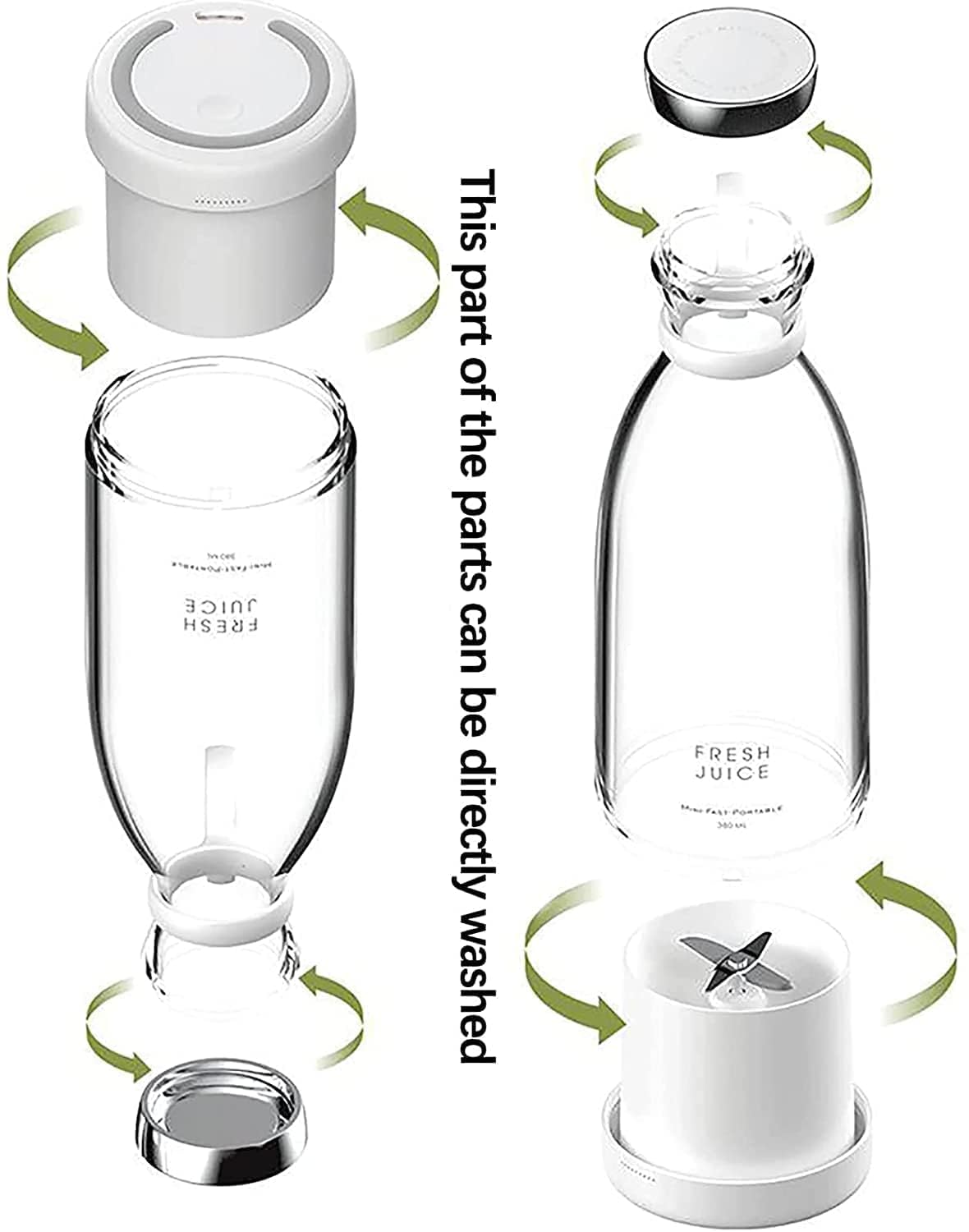 Otpeir Portable Blender For Shakes And Smoothies With 11.83 Oz Travel Cup And Lid,Durable Stainless Steel Blades For Juice Blend